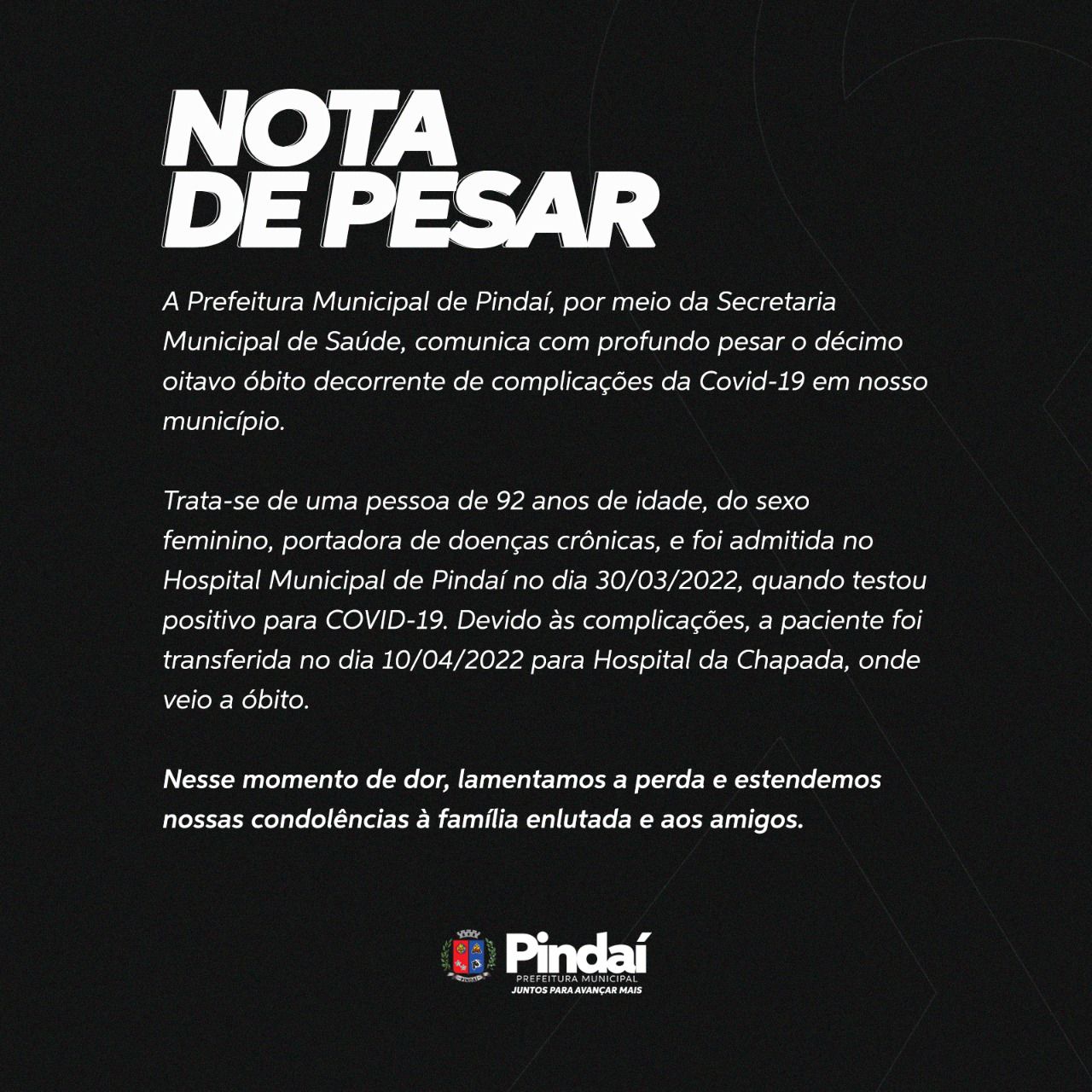 Nota de Pesar (13-04)